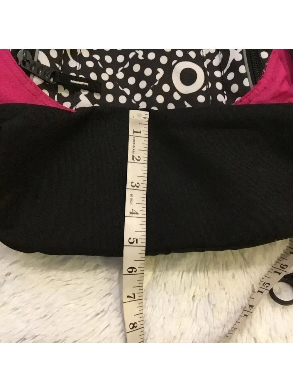 High Sierra pink black and White patterned backpack with suspension stra…